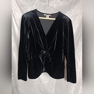 Patra Stretch Velvet Long Sleeve Blouse Size L